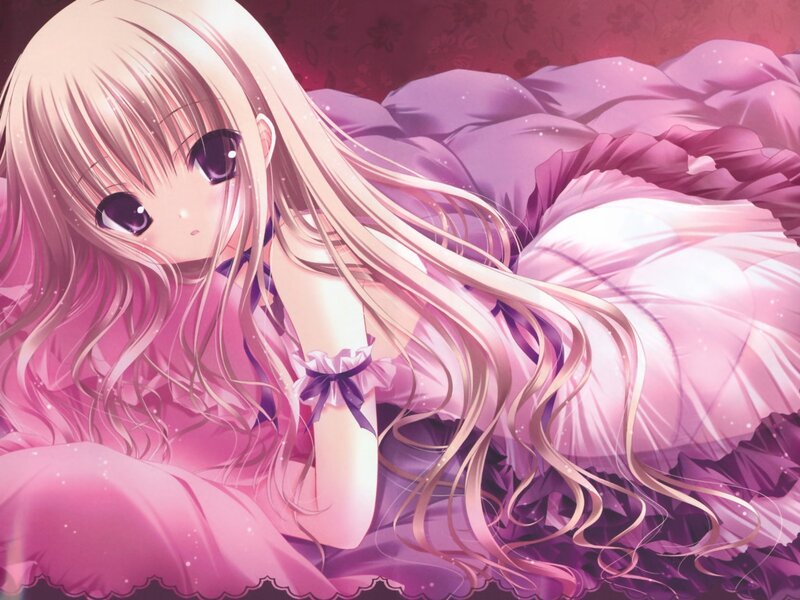 anime girl in pink dress