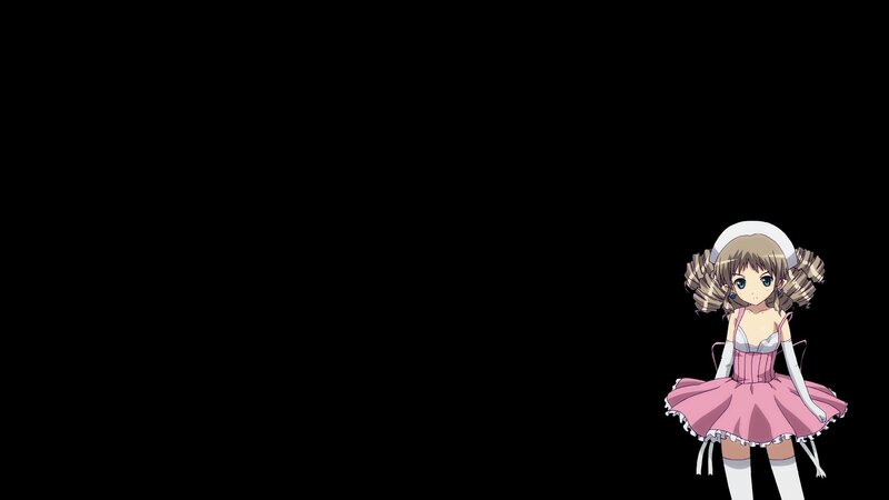Anime Girl in Pink Dress — Black, Neutral