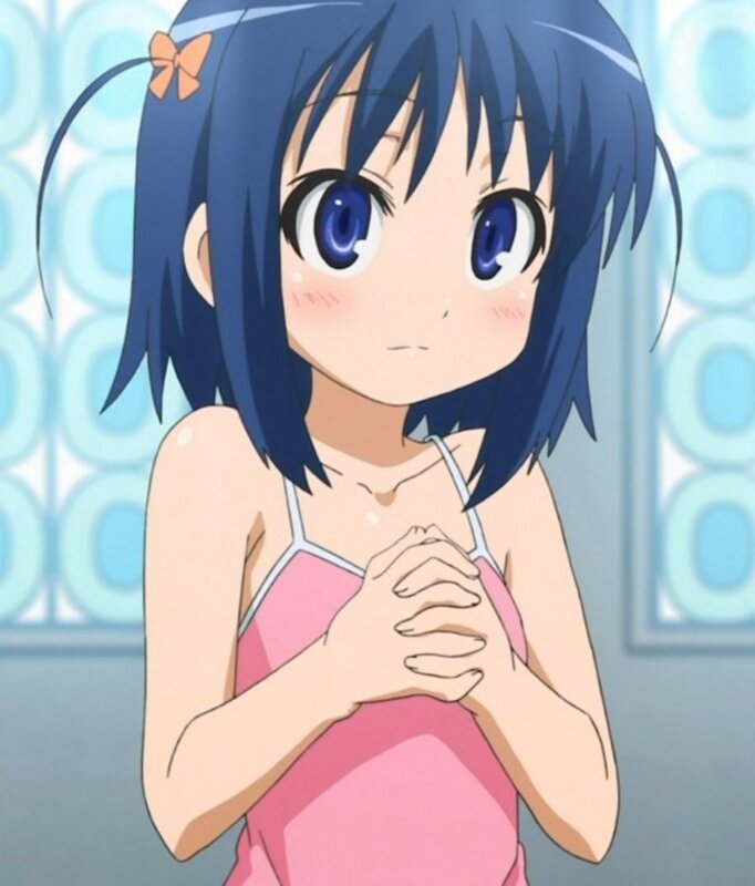 Anime Girl in Pink Dress — Blue, Innocent