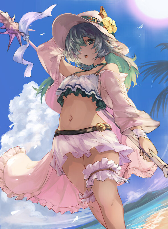 Anime Girl in Pink Dress — Bright, Cheerful