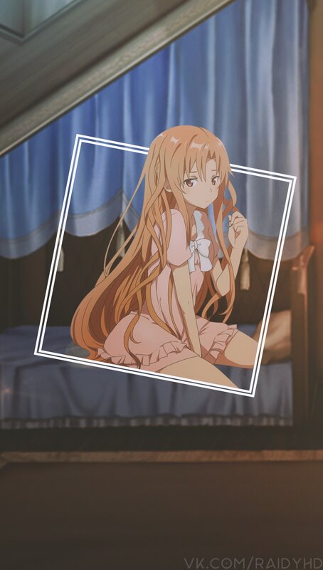 Anime Girl in Pink Dress — Brown, Calm, Bed