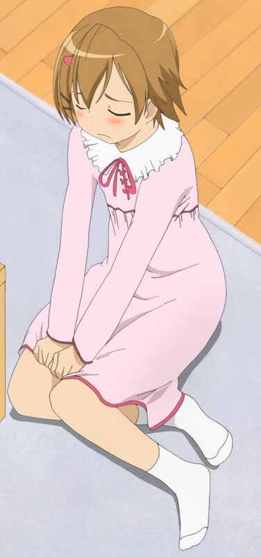 Anime Girl in Pink Dress — Calm, Floor