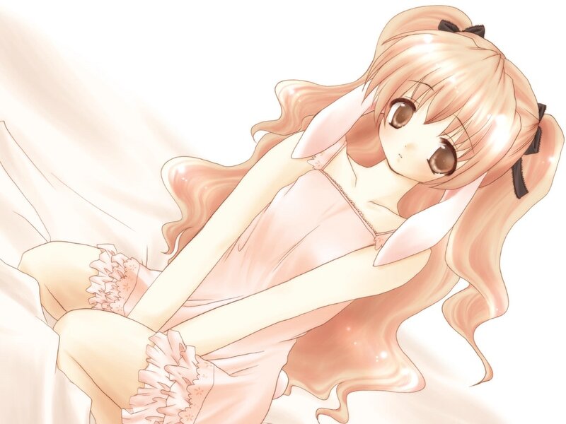 Anime Girl in Pink Dress — Calm, Long Hair