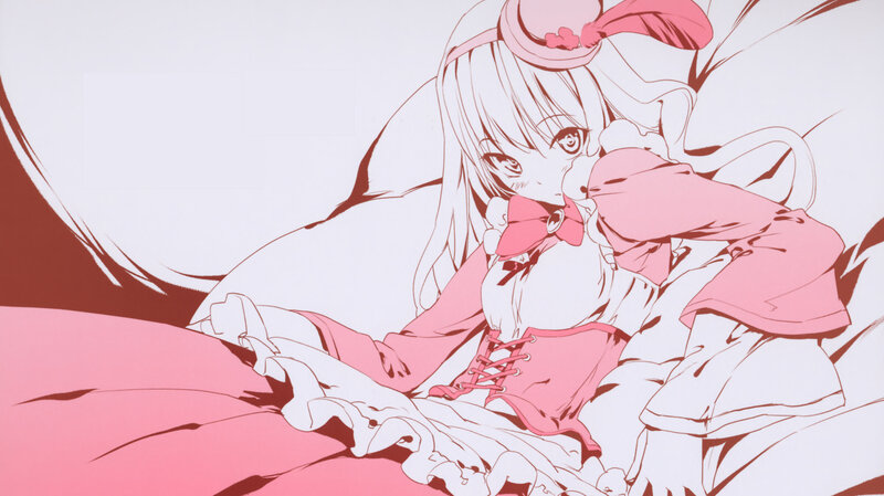 Anime Girl in Pink Dress — Calm, Manga, Hat