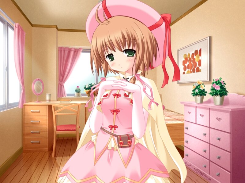 Anime Girl in Pink Dress — Calm, Morning