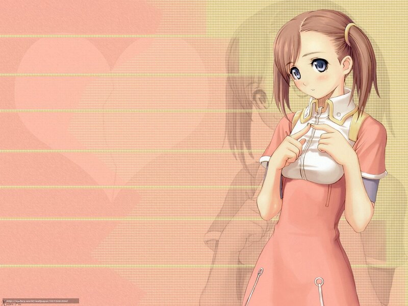 Anime Girl in Pink Dress — Calm, Ponytail