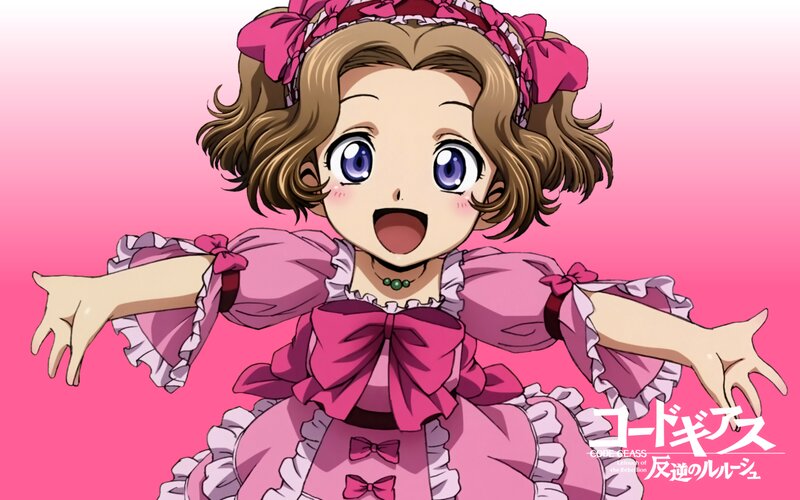 Anime Girl in Pink Dress — Cheerful, Bows