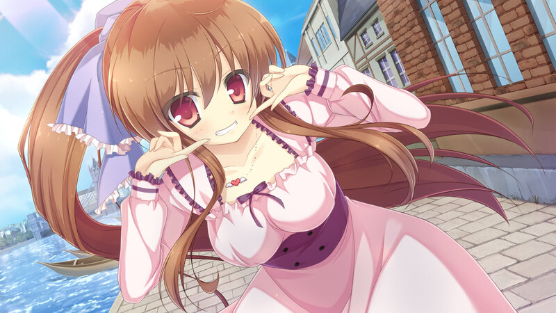 Anime Girl in Pink Dress — Cheerful