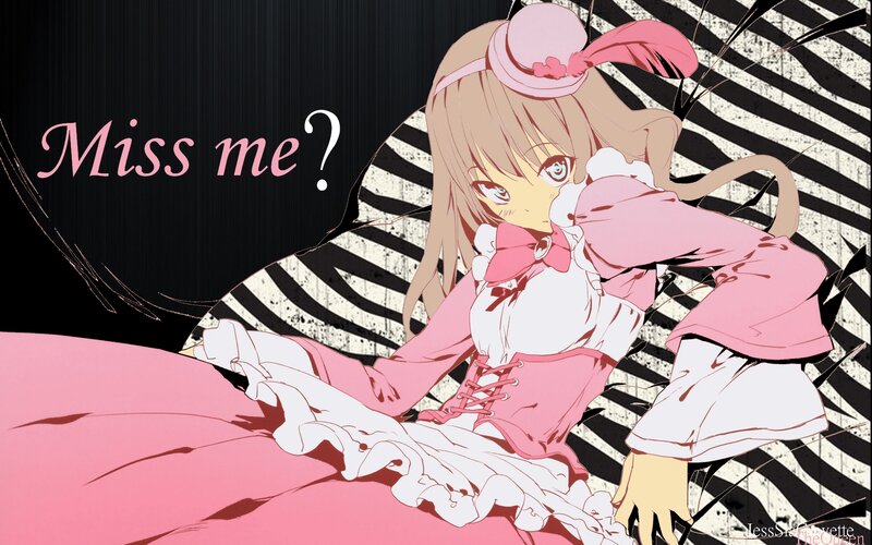Anime Girl in Pink Dress — Dramatic, Hat