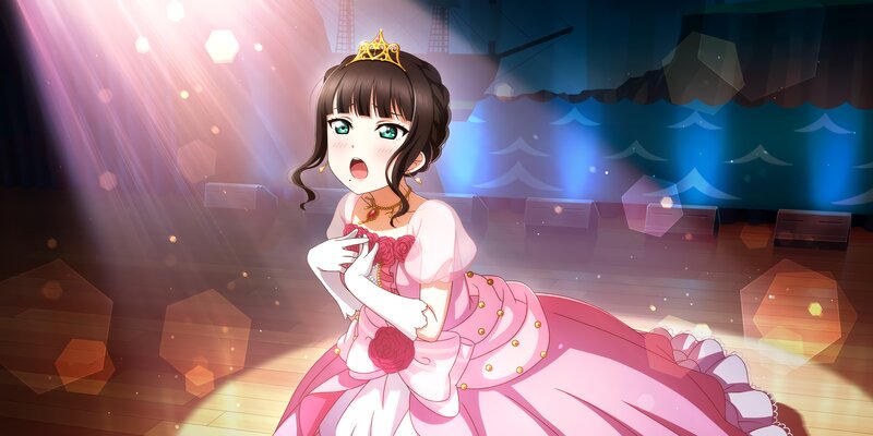 Anime Girl in Pink Dress — Dramatic, Night, Digital Art, Crown