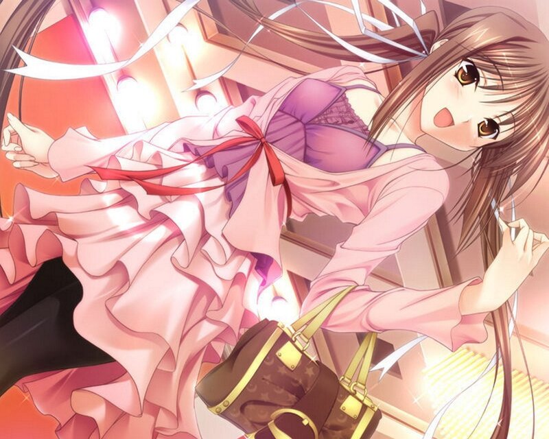 Anime Girl in Pink Dress — Dramatic