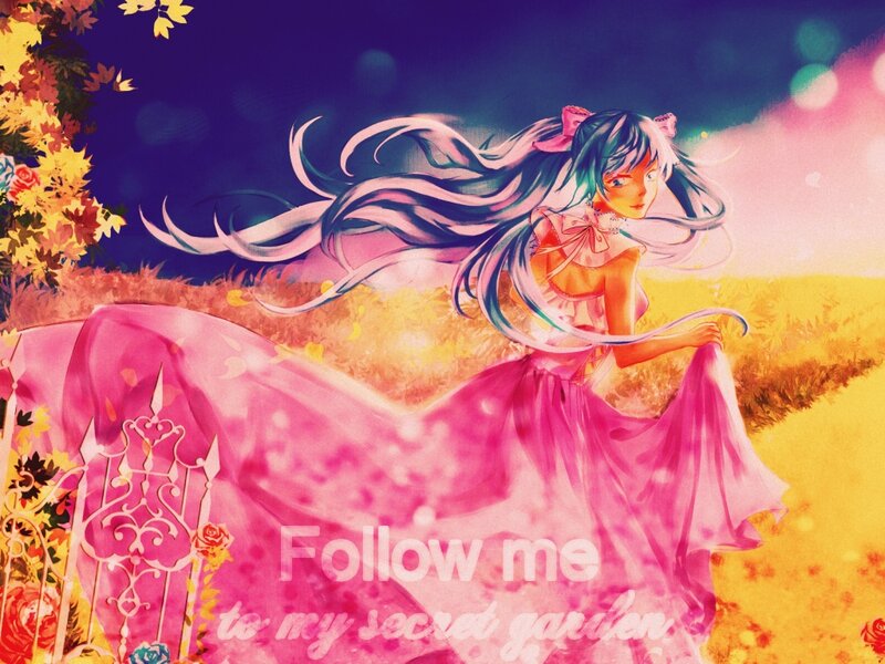 Anime Girl in Pink Dress — Dreamy, Sunset