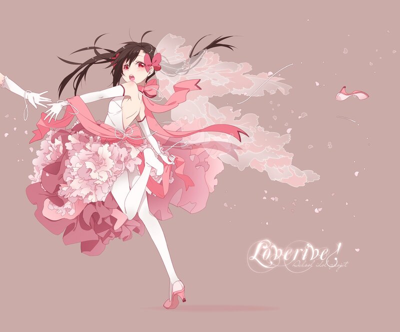 Anime Girl in Pink Dress — Dynamic, Digital Art