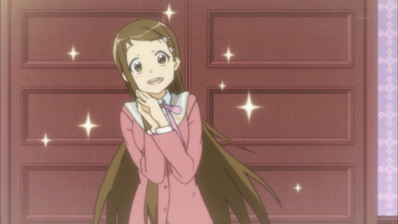 Anime Girl in Pink Dress — Happy