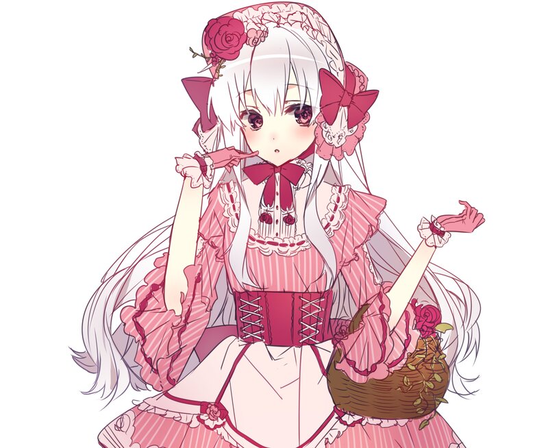 Anime Girl in Pink Dress — Innocent, Rose