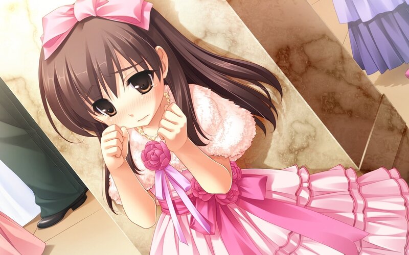 Anime Girl in Pink Dress — Innocent