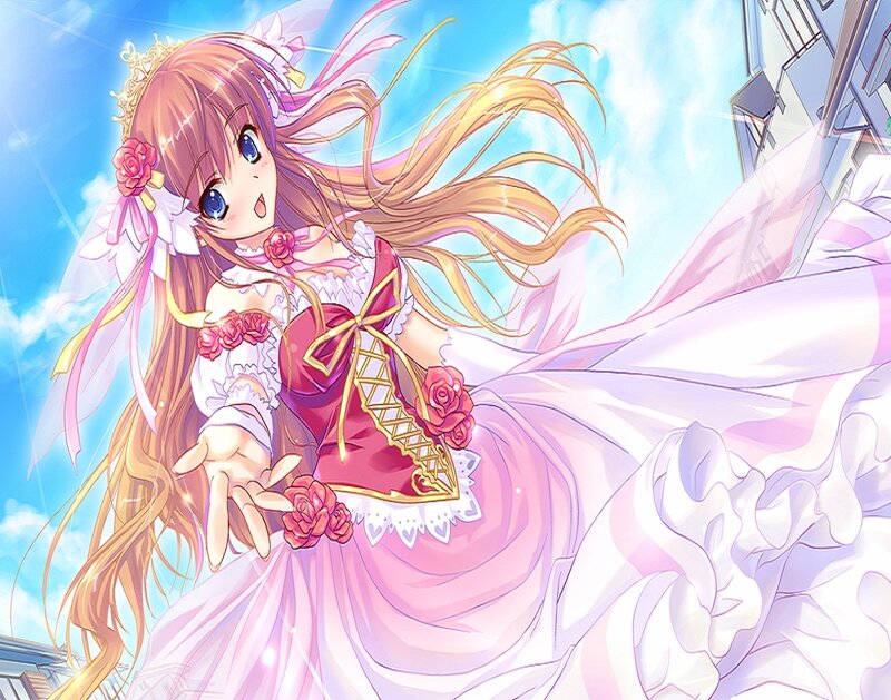 Anime Girl in Pink Dress — Joyful, Afternoon