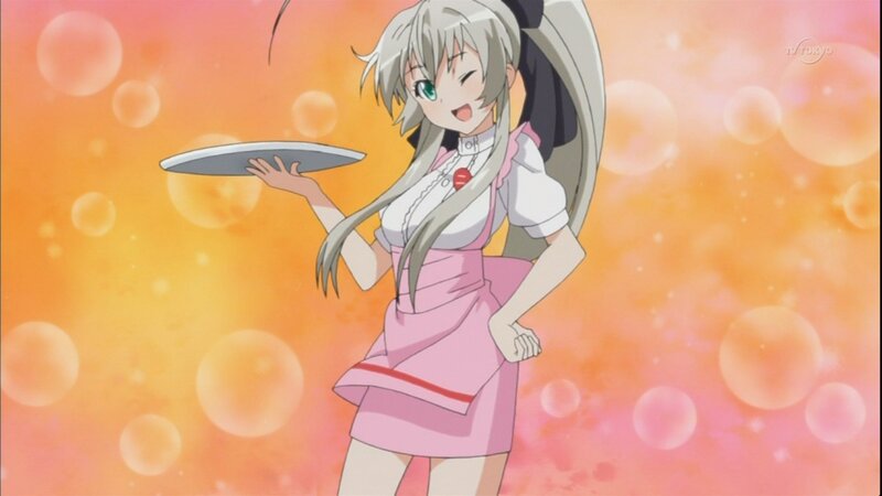 Anime Girl in Pink Dress — Orange, Playful