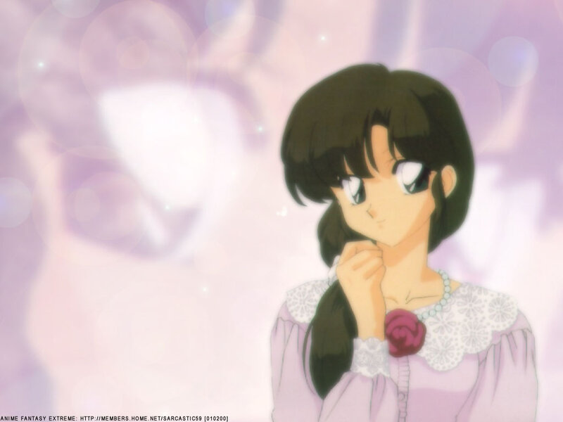 Anime Girl in Pink Dress — Purple, Dreamy, Rose