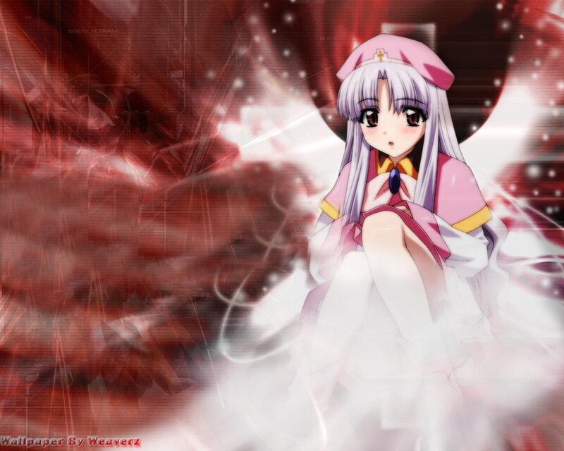 Anime Girl in Pink Dress — Red, Dramatic, Anime Character