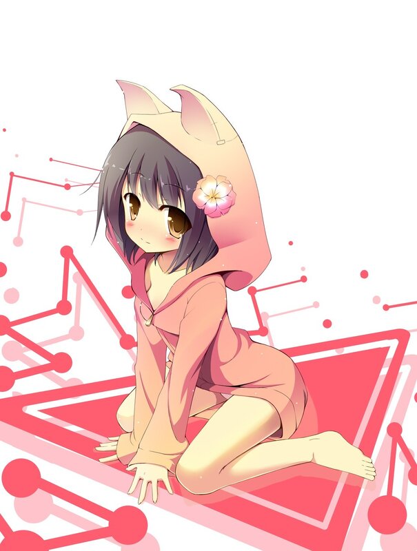 anime girl in pink hoodie