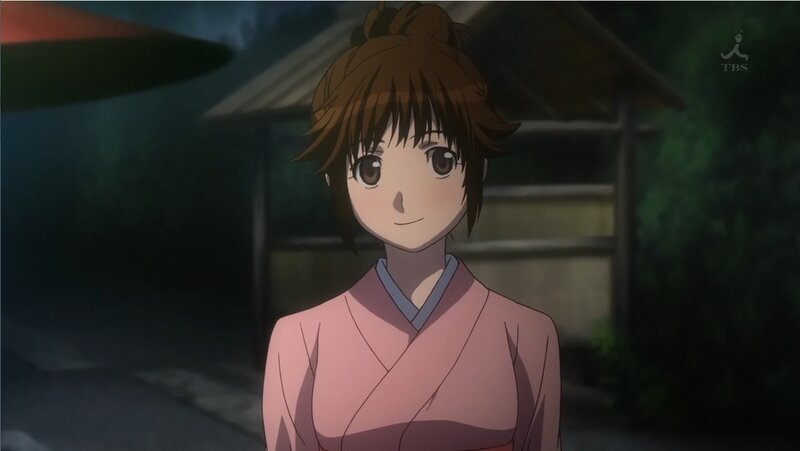 anime girl in pink kimono