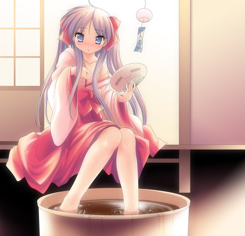anime girl in pink kimono