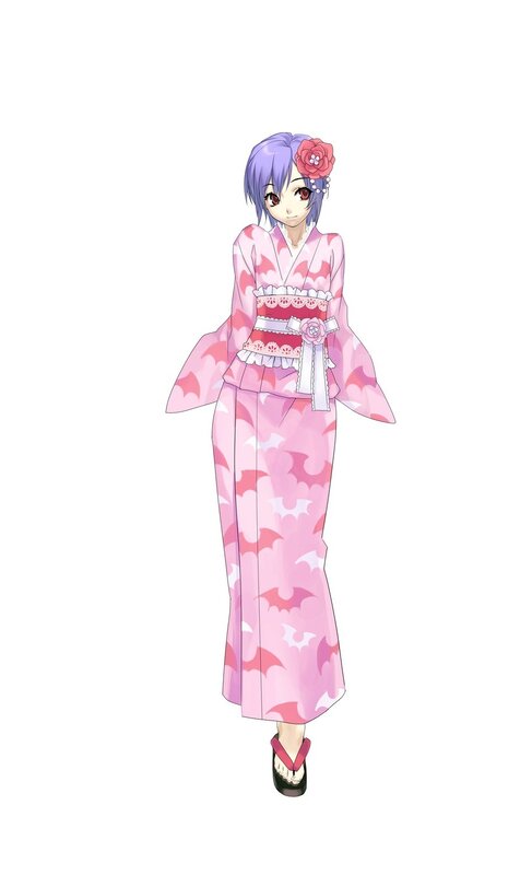 anime girl in pink kimono