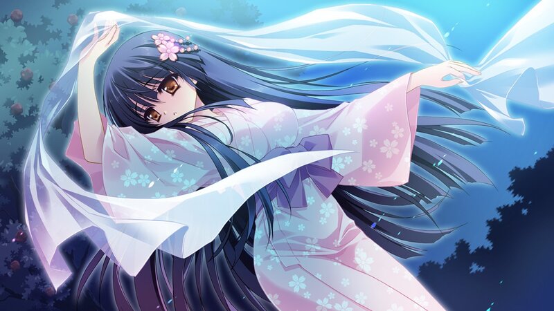 anime girl in pink kimono