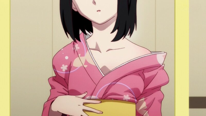 anime girl in pink kimono