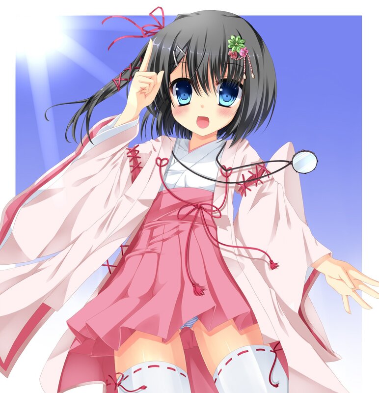 anime girl in pink kimono