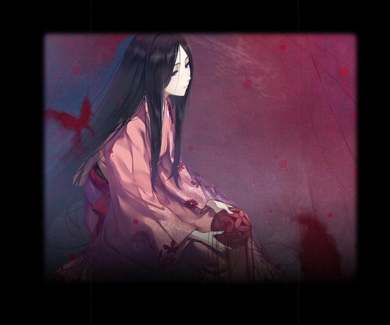 anime girl in pink kimono