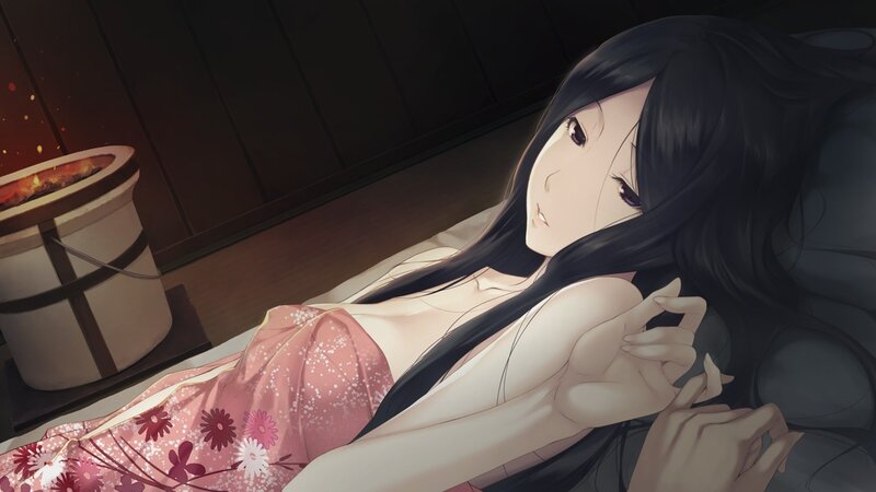 anime girl in pink kimono