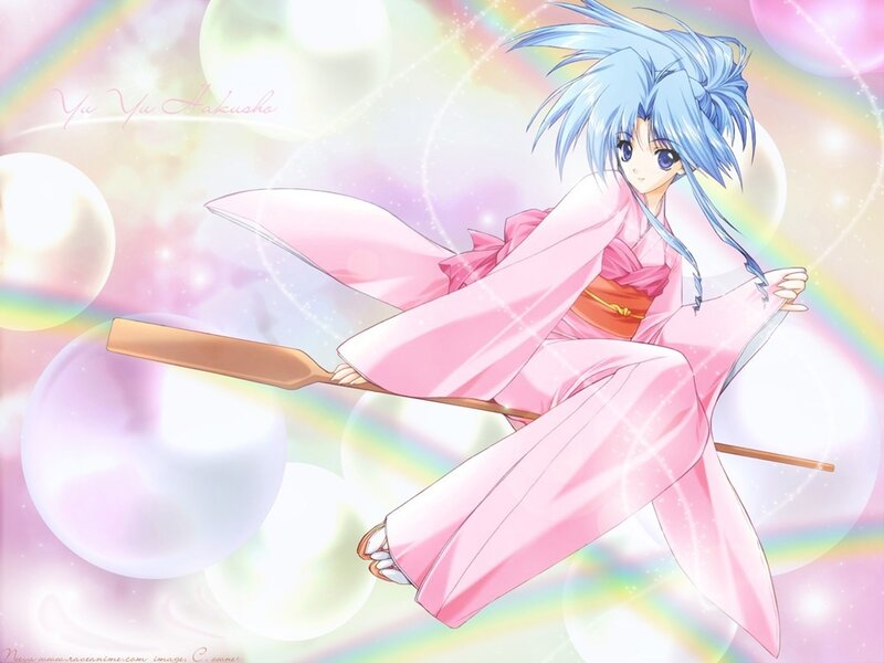 Anime girl in pink kimono