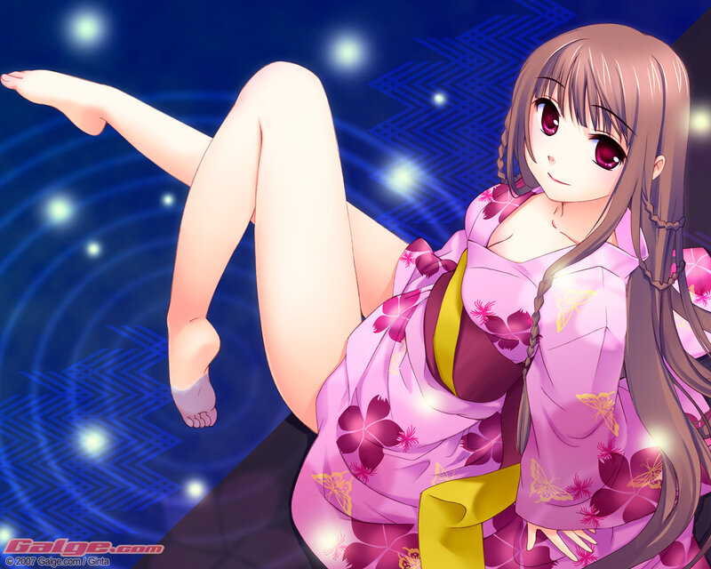 anime girl in pink kimono