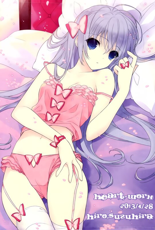 anime girl in pink lingerie