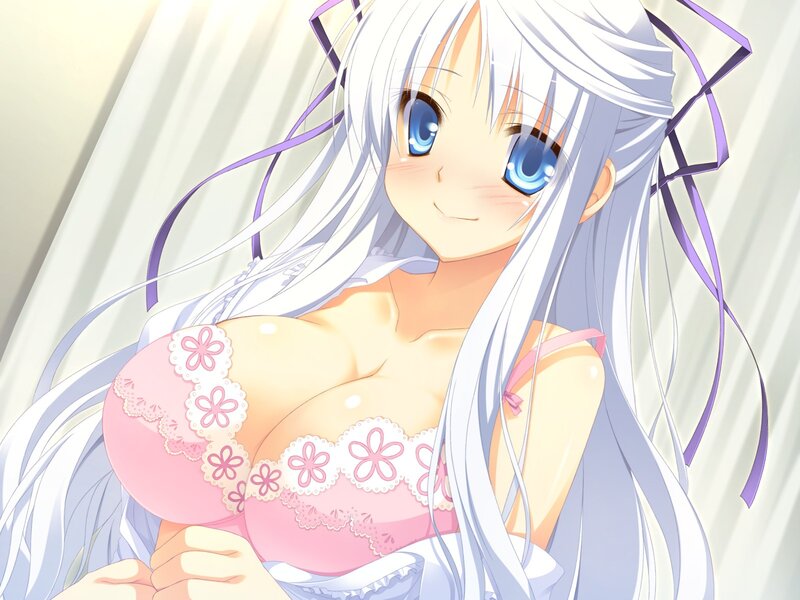 anime girl in pink lingerie
