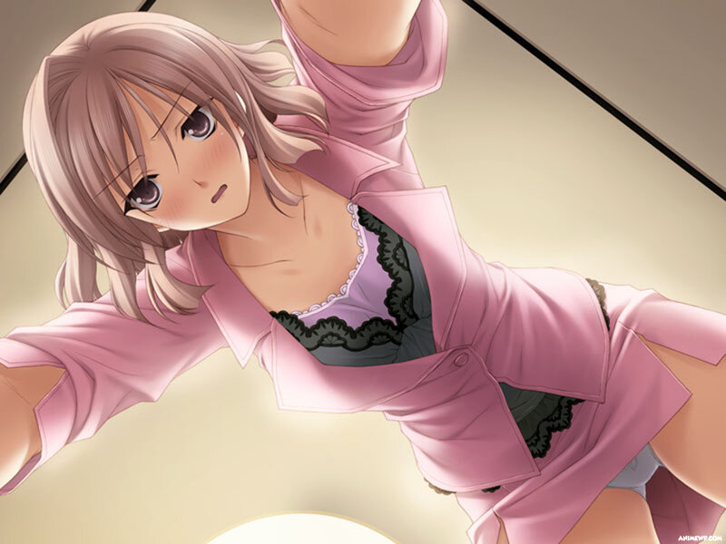 Anime Girl in Pink Outfit — Dramatic, Lacy Undergarment