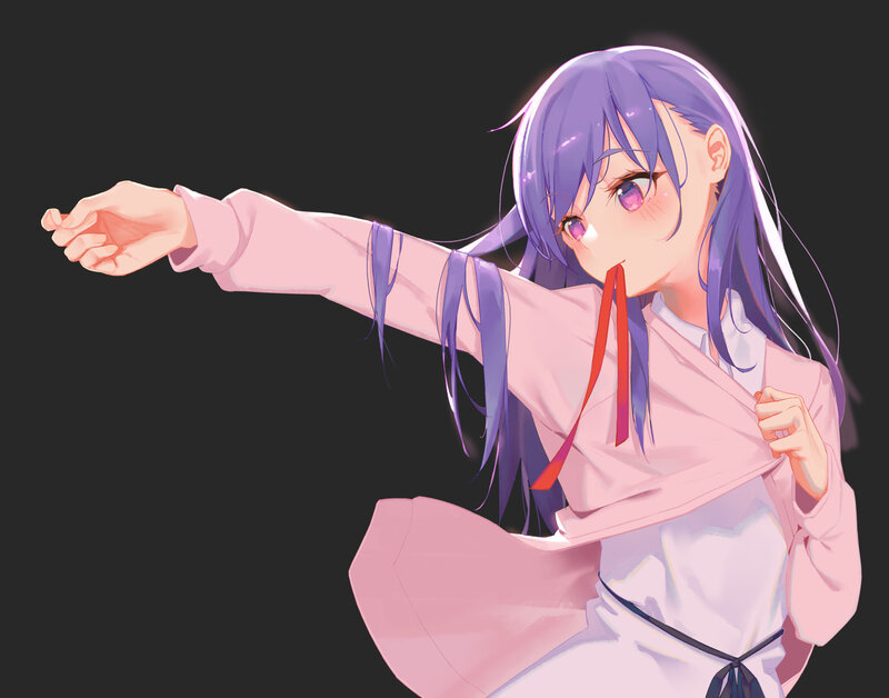 Anime Girl in Pink Outfit — Purple