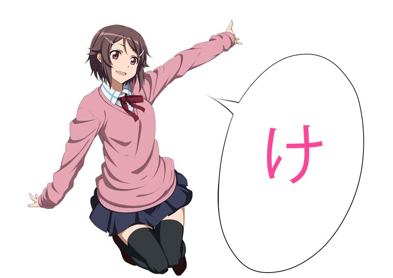 anime girl in pink sweater