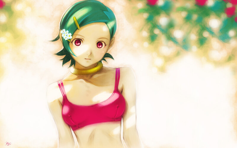 anime girl in pink top