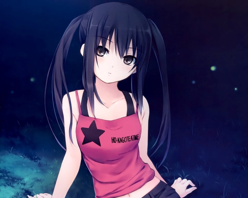 Anime Girl in Pink Top — Blue