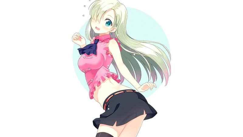 Anime Girl in Pink Top — White