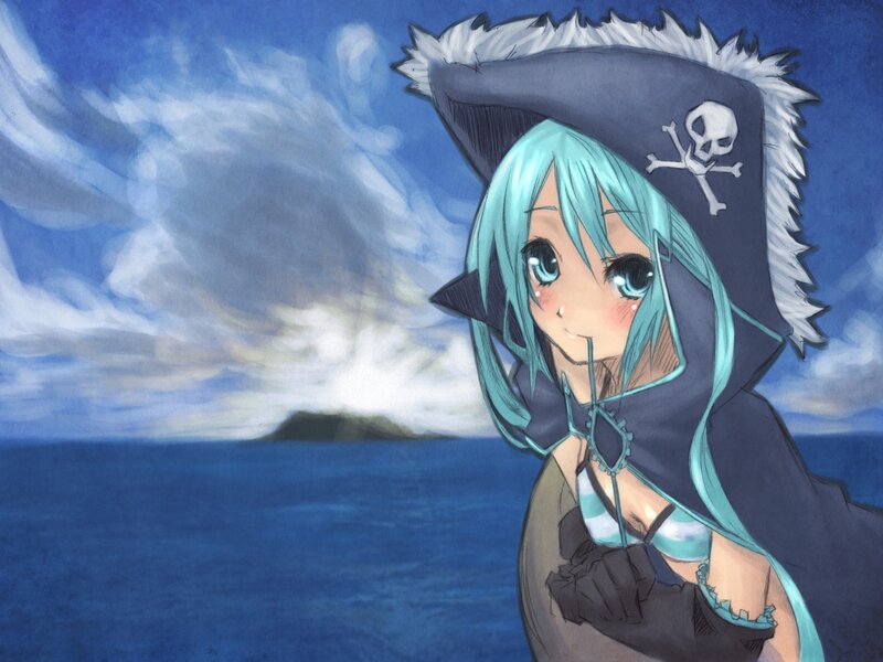 Anime Girl in Pirate Hat