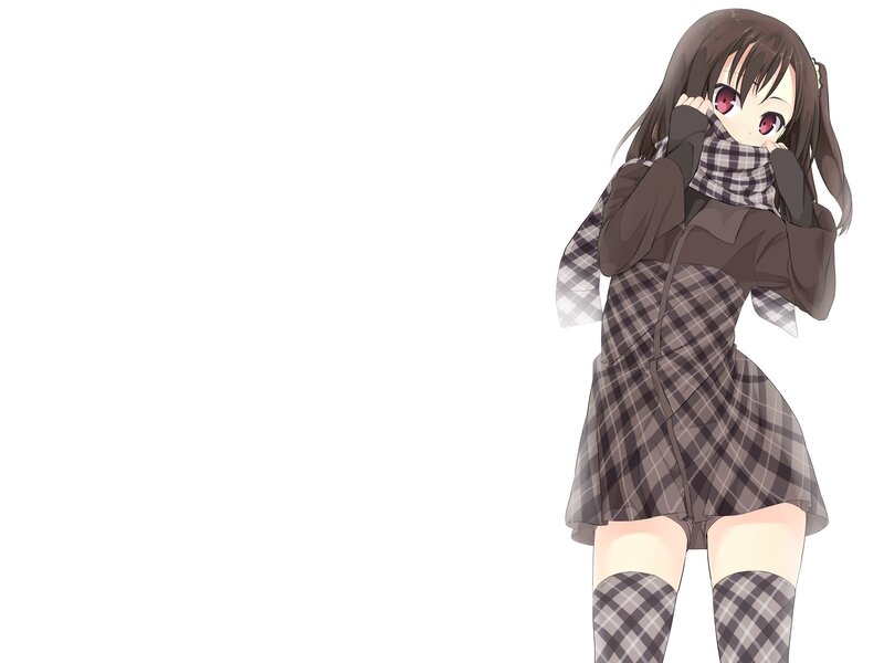 anime girl in plaid outfit