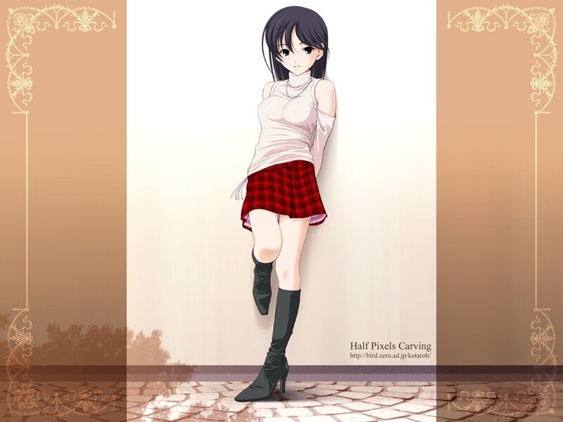anime girl in plaid skirt