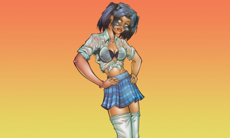 anime girl in plaid skirt