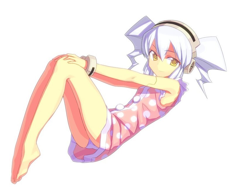 Anime Girl in Polka-dot Dress — Pink