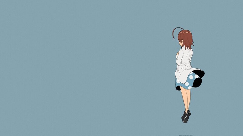anime girl in polka-dot skirt