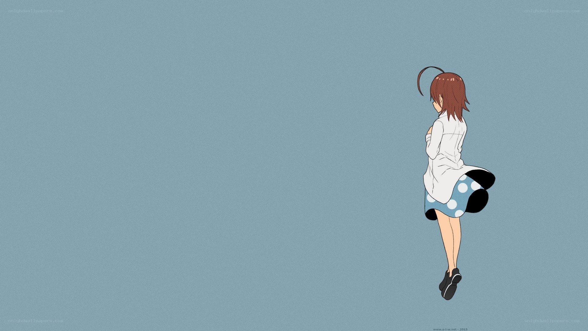 anime girl in polka-dot skirt